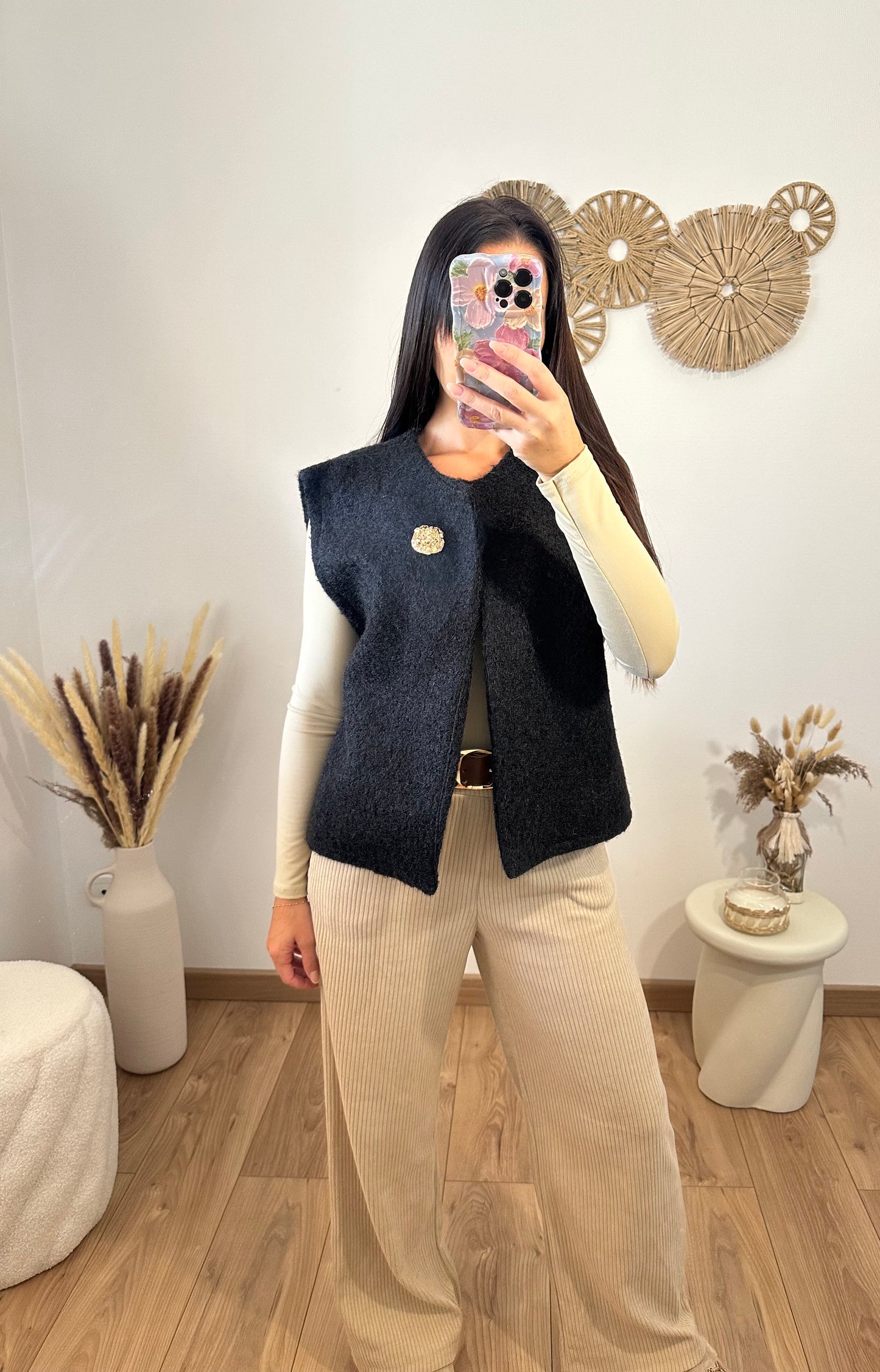 Gilet feutrine noir