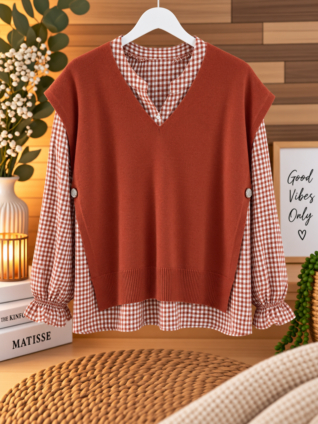 Blouse vichy terracotta