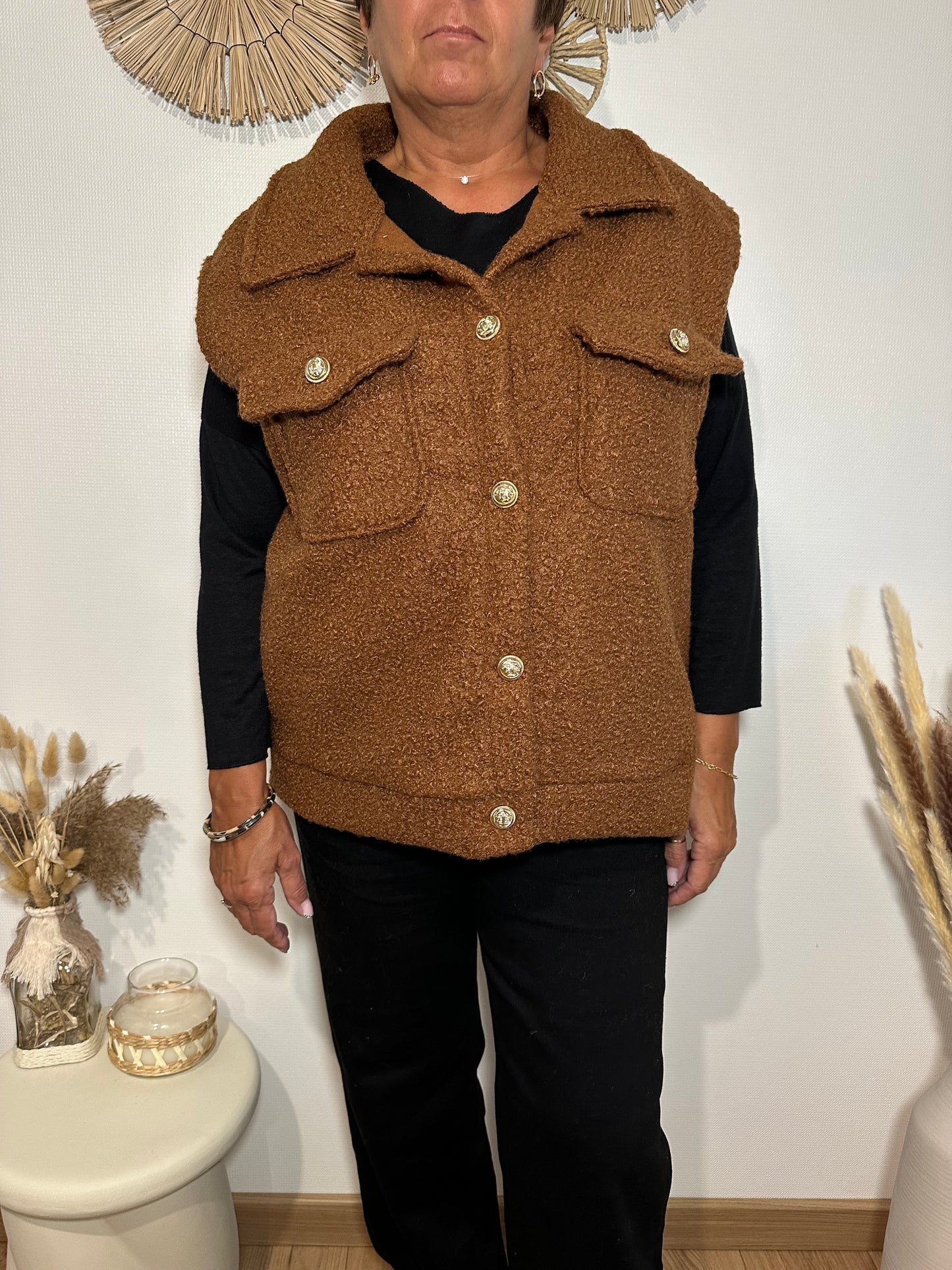 Veste Teddy marron