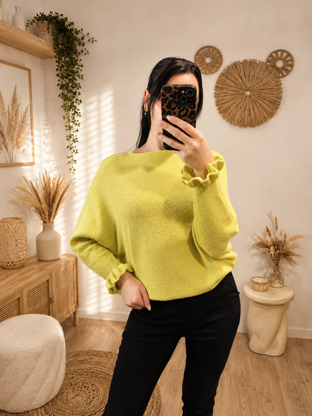 Pull vert anis