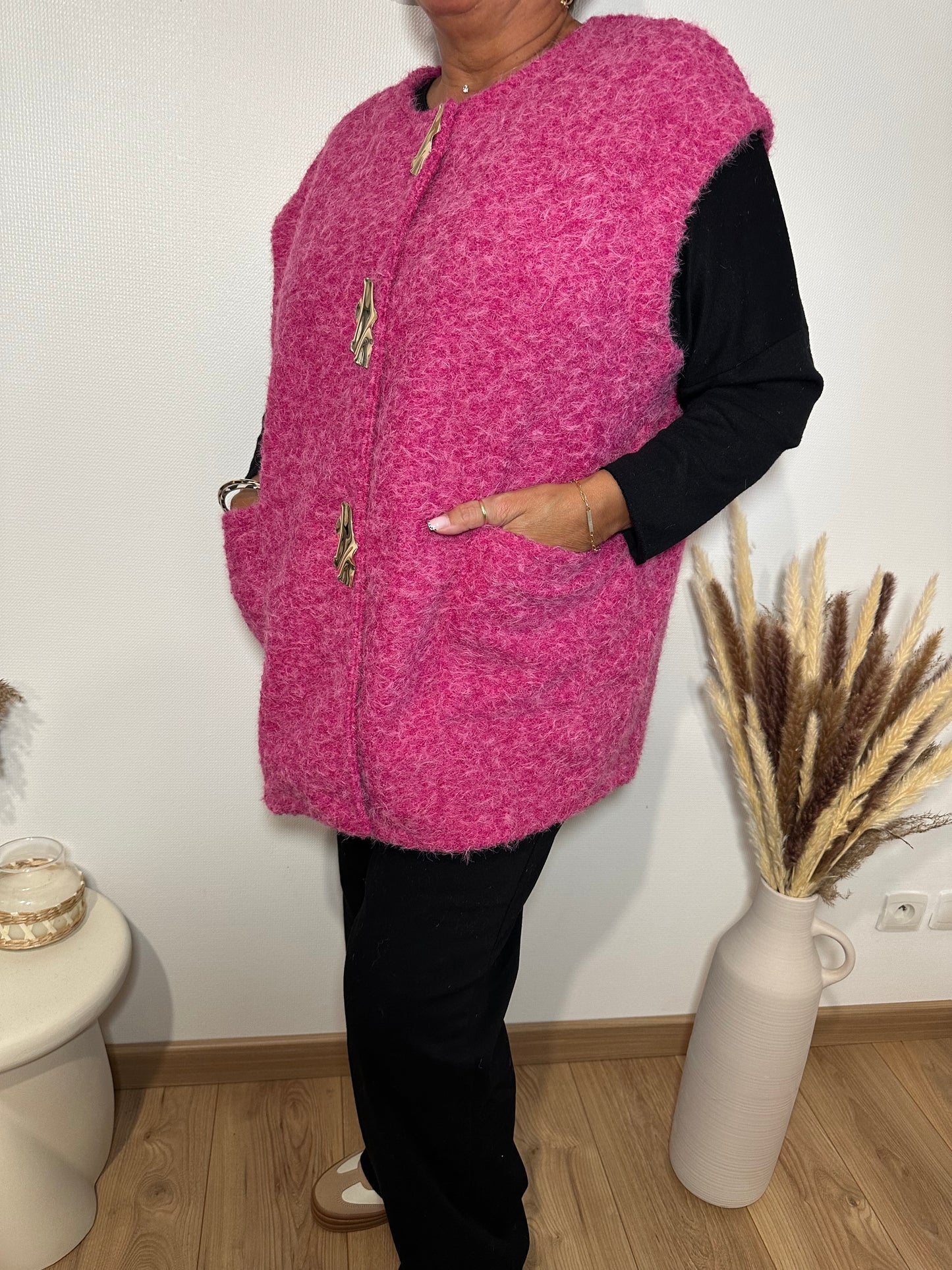 Veste feutrine rose