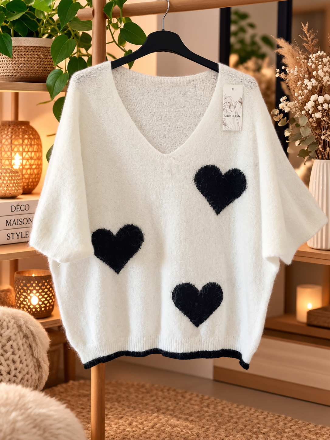 Pull sans manches cœur