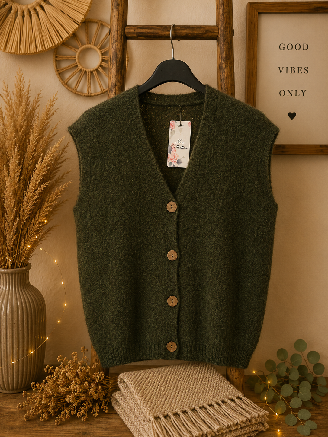 Pull débardeur kaki