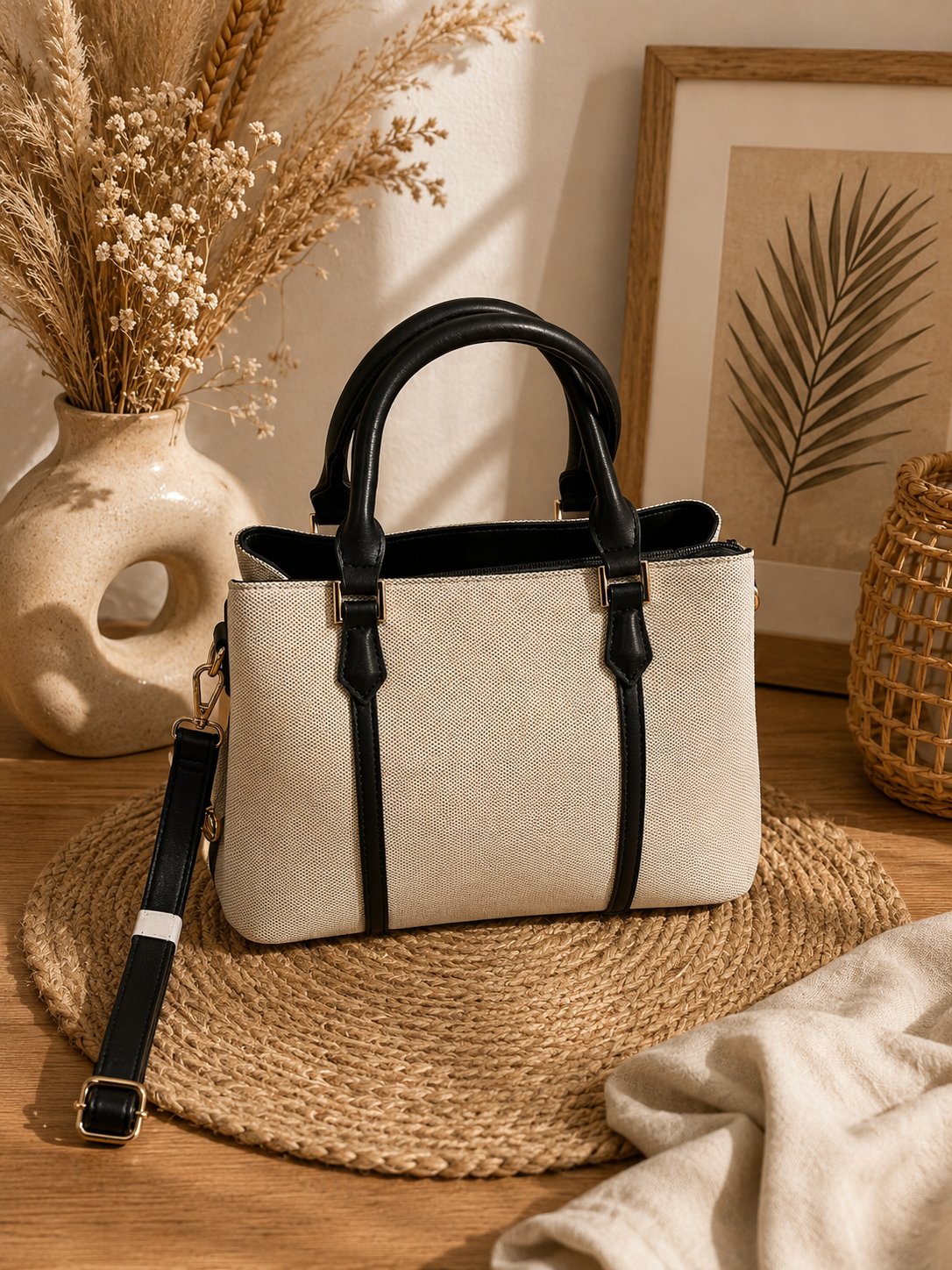 Sac à main beige