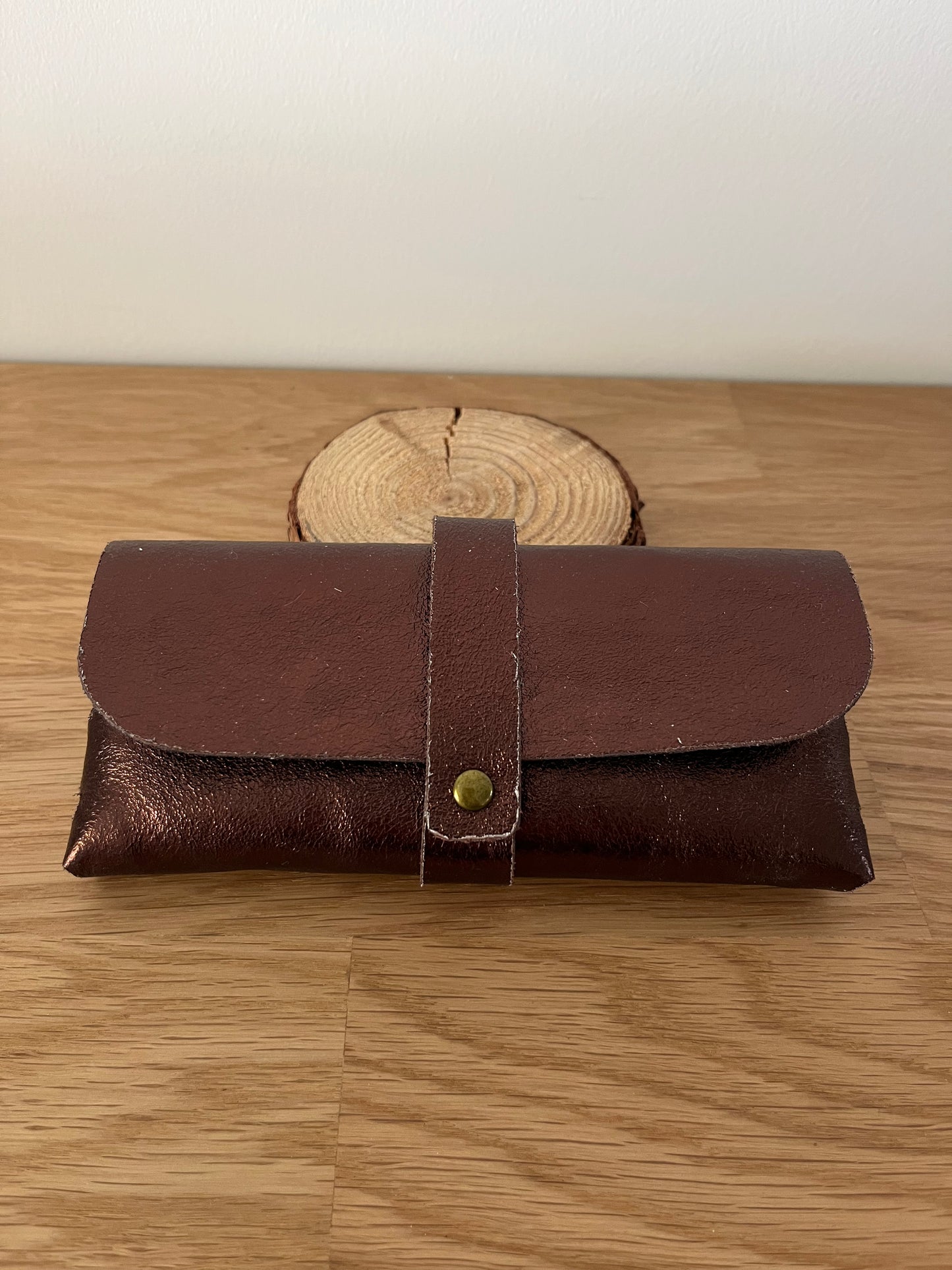 Étui à lunettes marron
