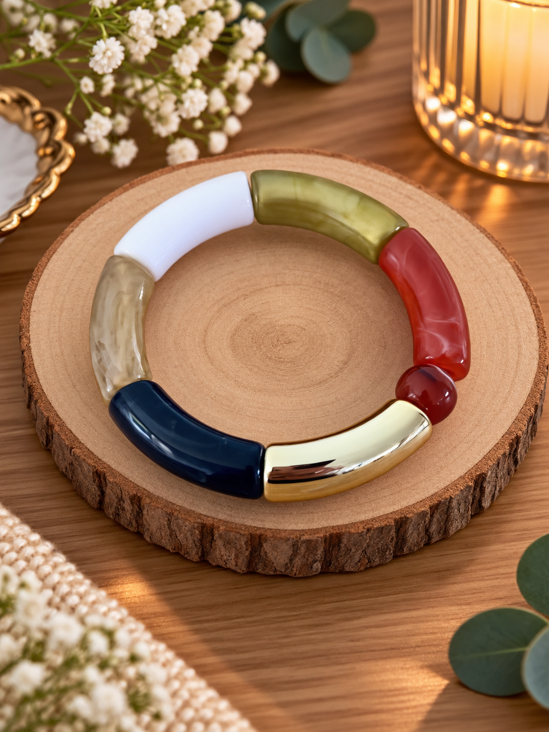 Bracelet extensible multicolore