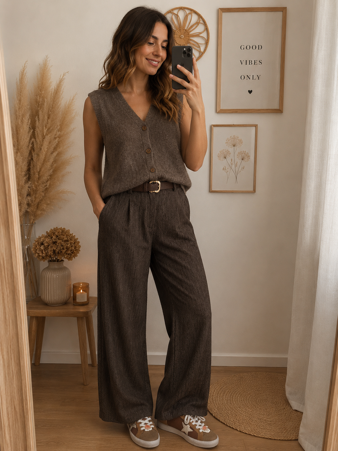 Pull débardeur marron
