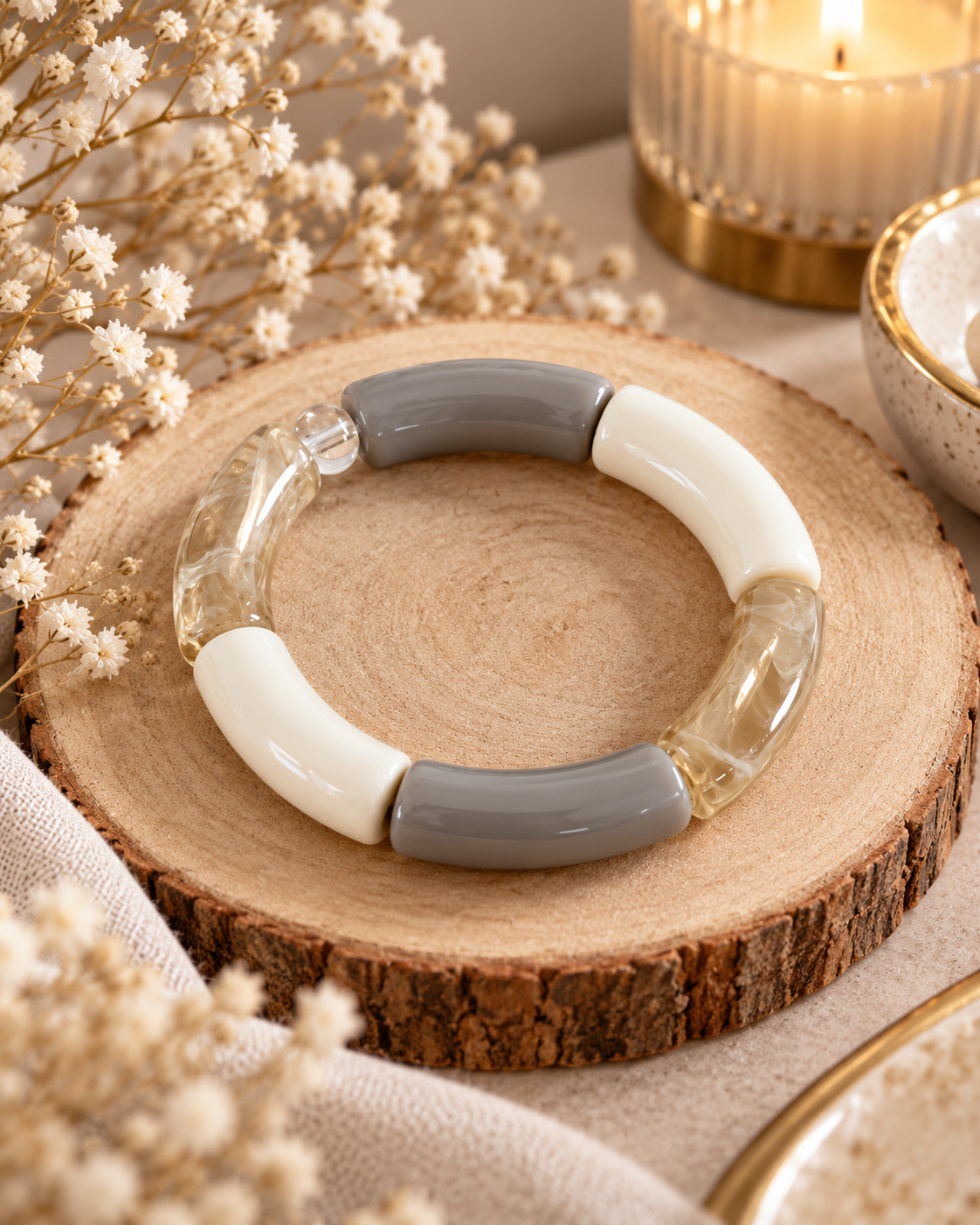 Bracelet extensible taupe