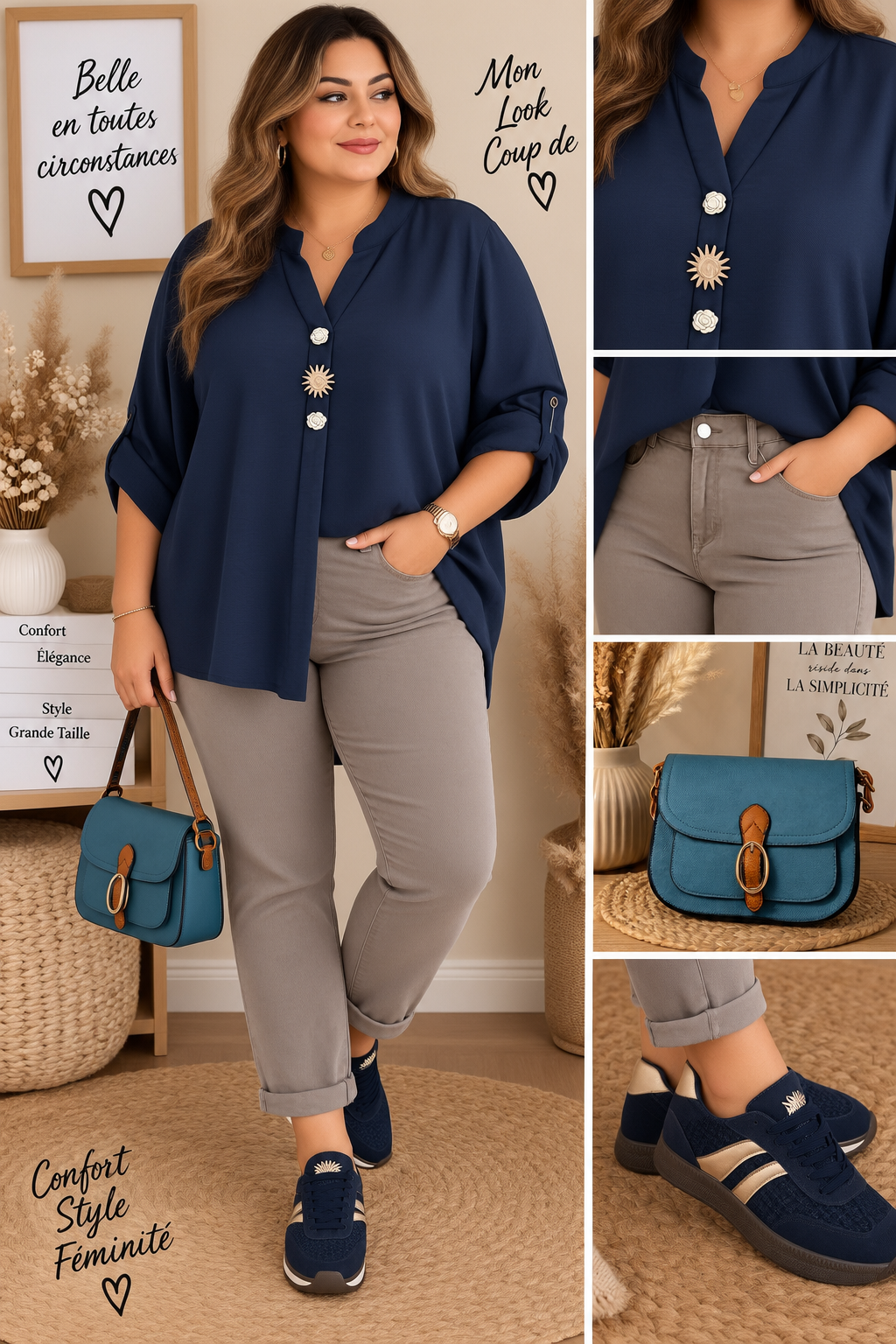 Chemise curvy marine