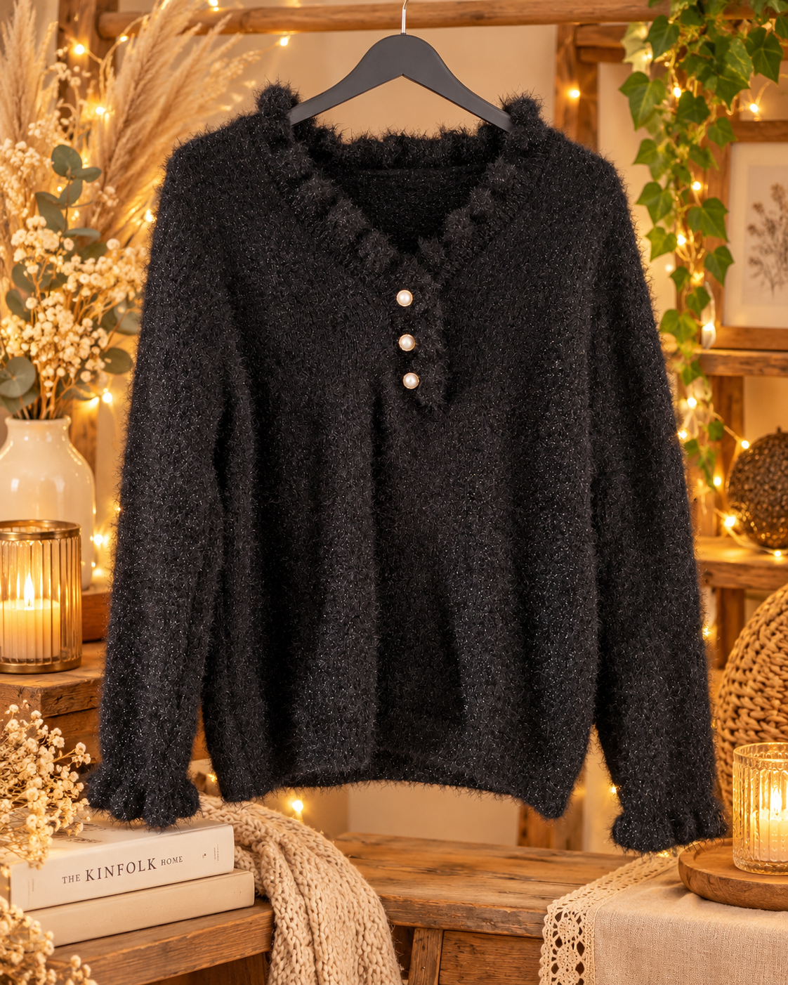 Pull noir pailletée