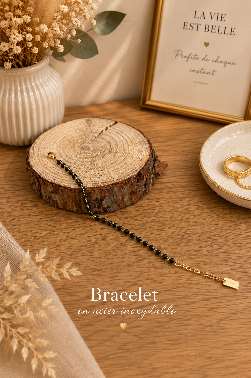 Bracelet perle noir
