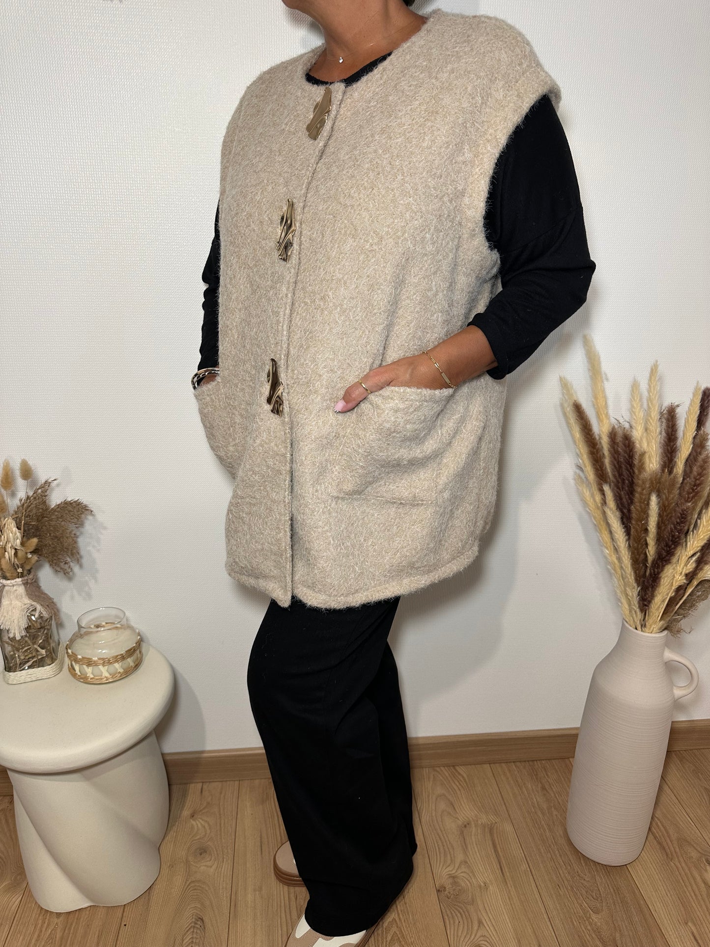Veste feutrine beige