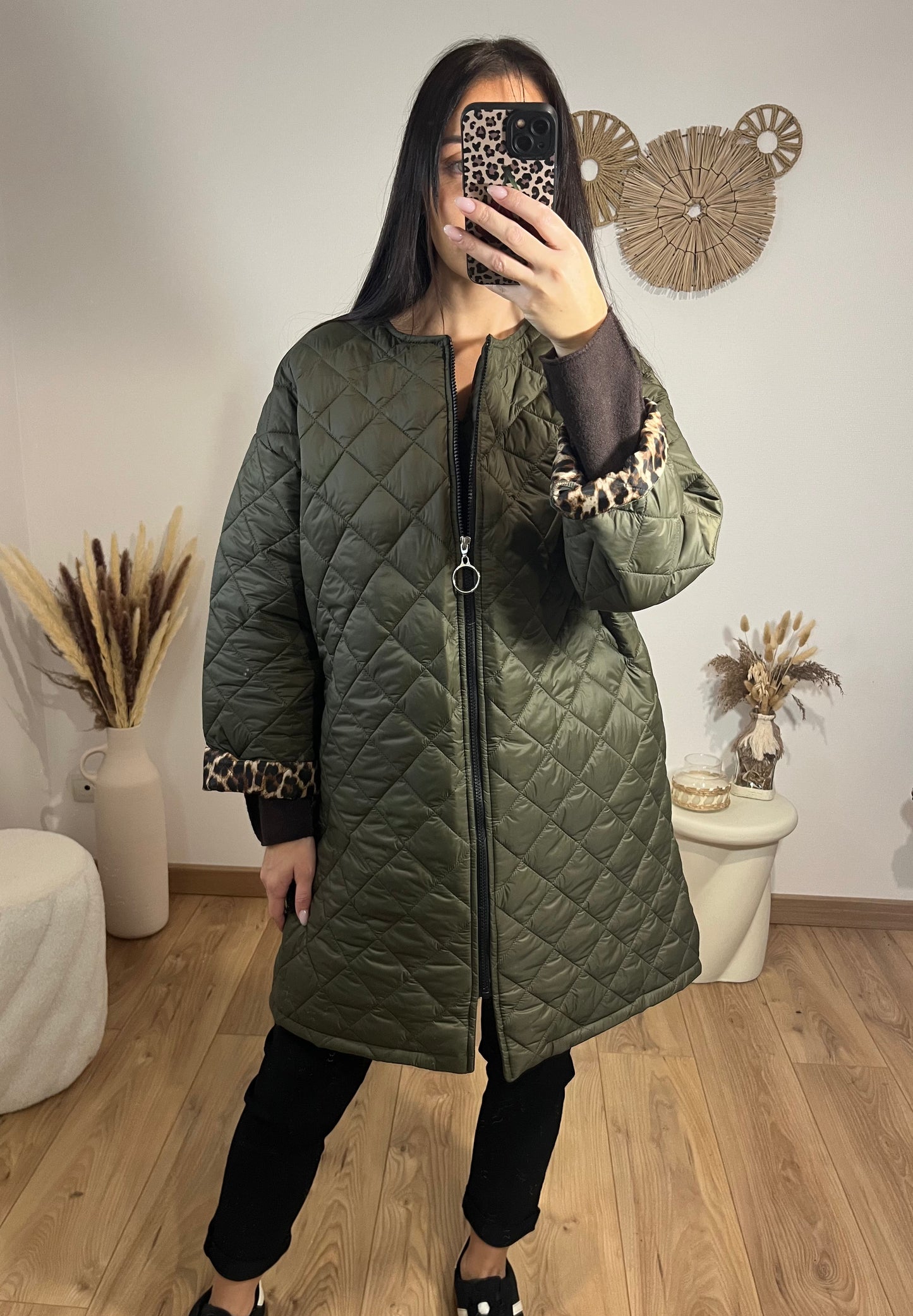 Manteau matelassé kaki
