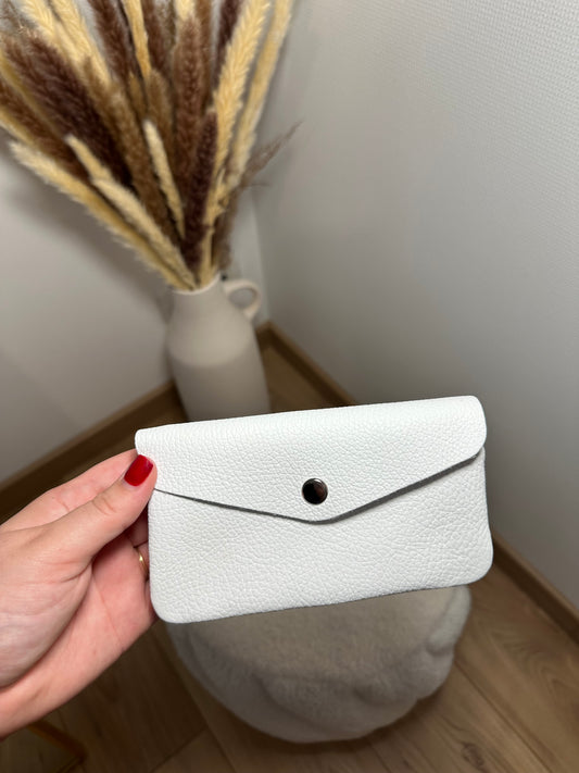 Porte monnaie cuir blanc