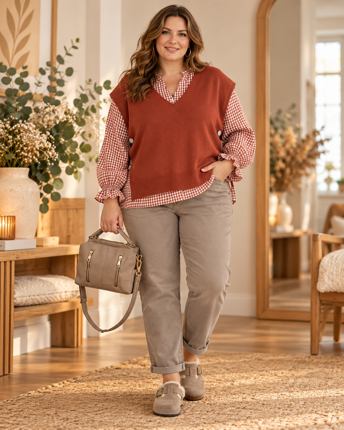 Blouse vichy terracotta