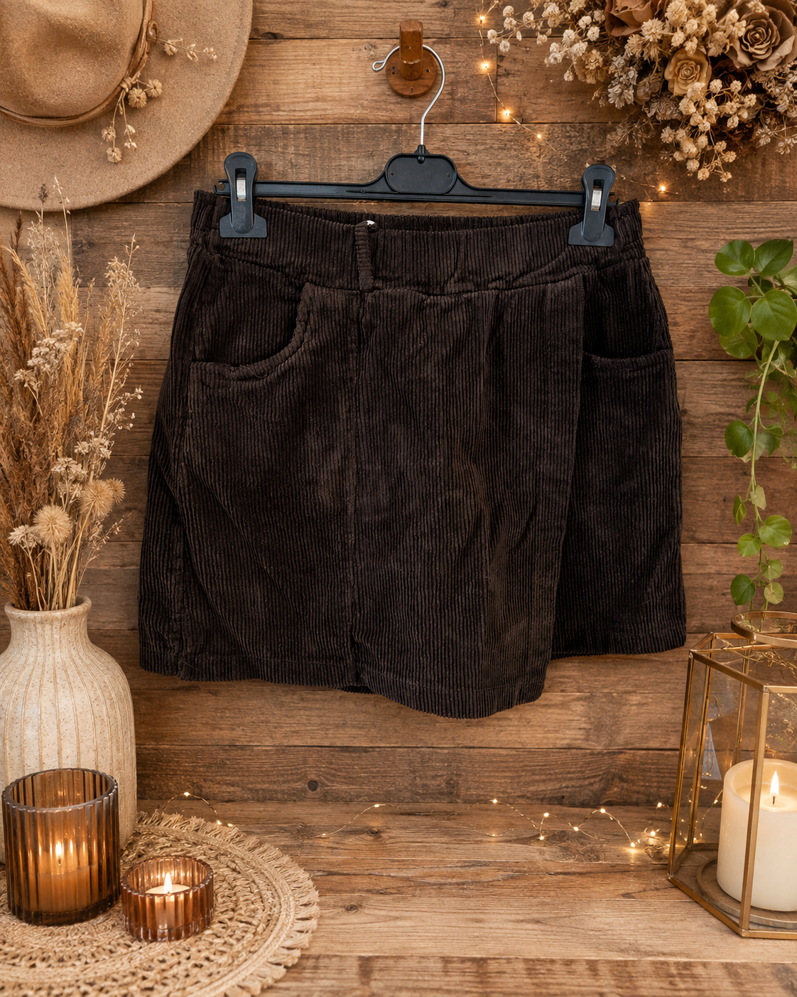 Jupe short marron