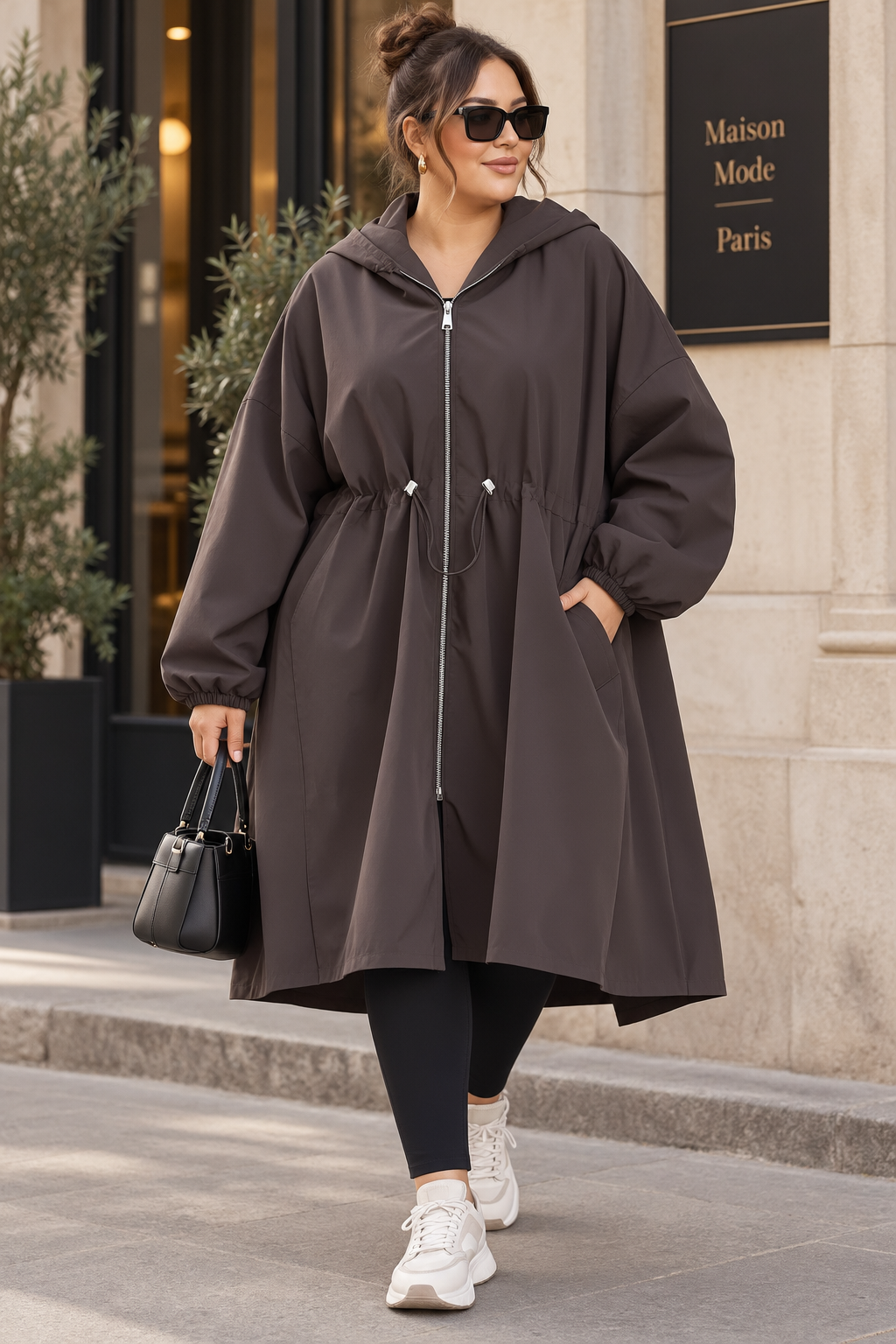 Parka curvy marron