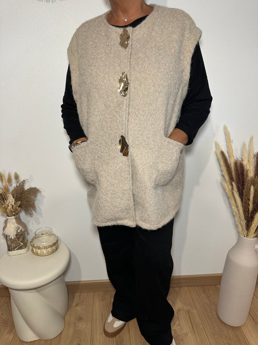Veste feutrine beige