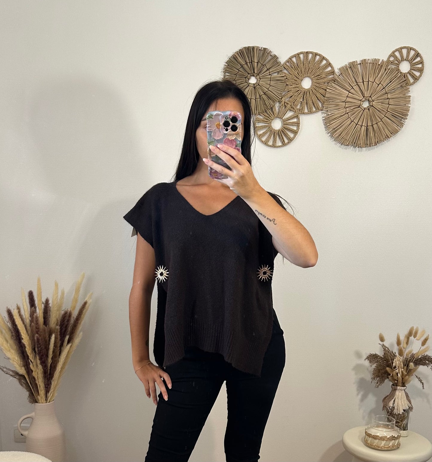 Pull sans manche noire