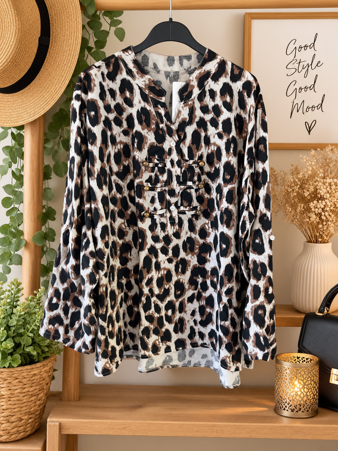 Blouse imprimée léopard