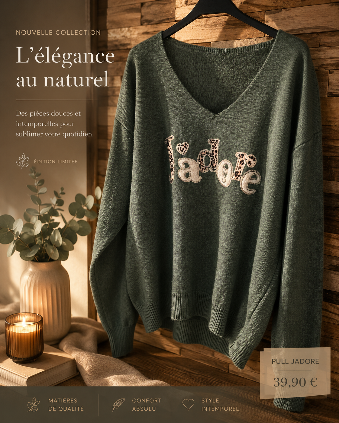 Pull kaki j adore