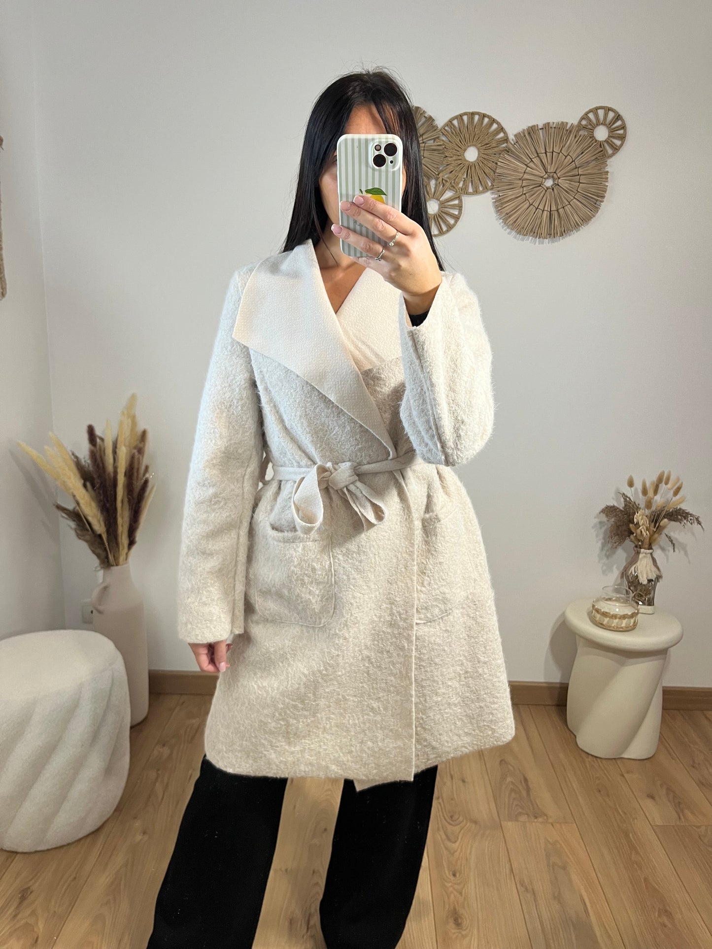 Manteau feutrine beige