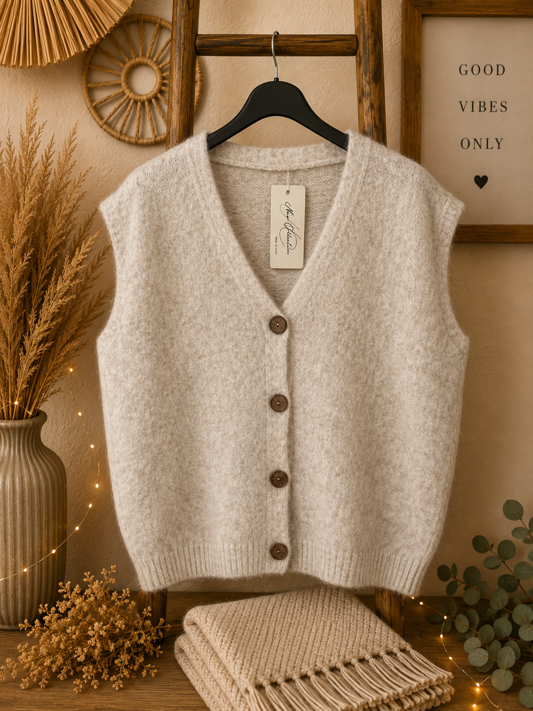Pull débardeur beige