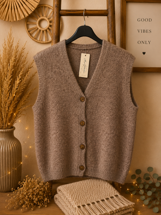 Pull débardeur marron