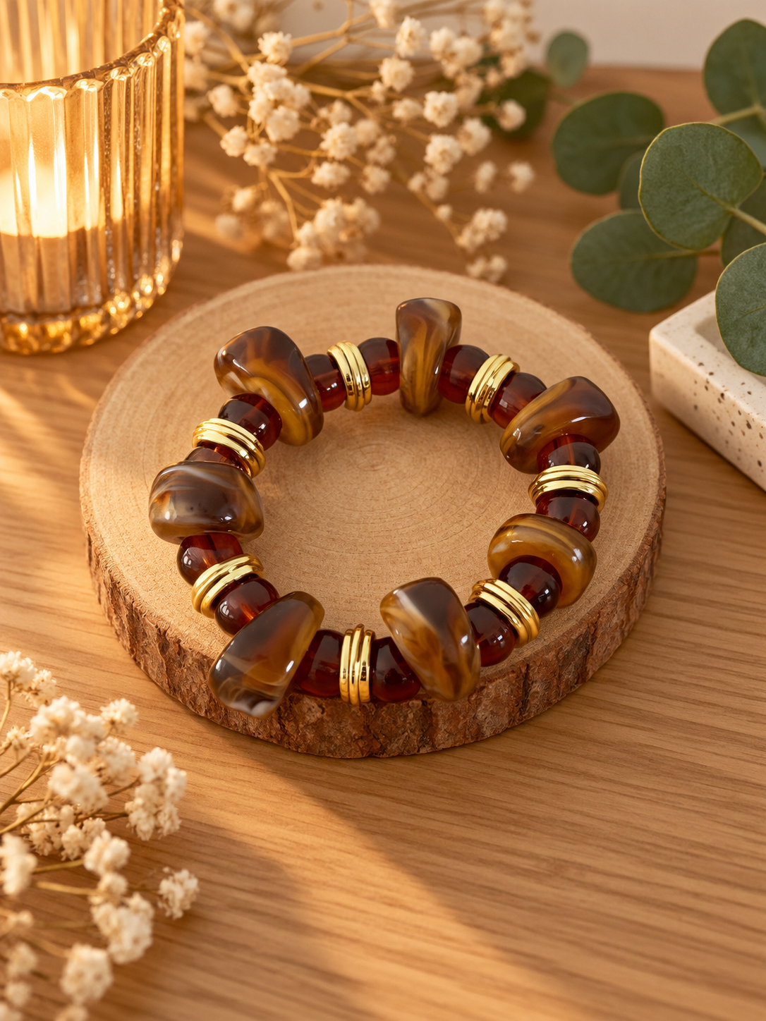 Bracelet perles ambrée
