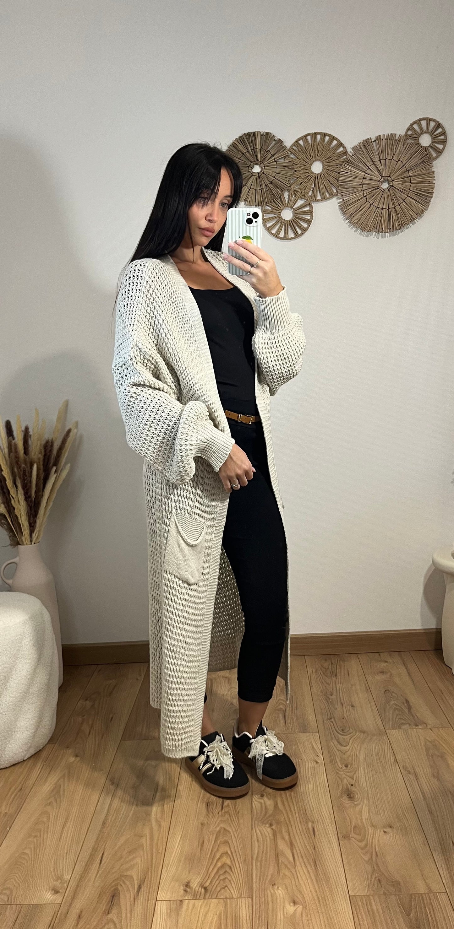 Gilet long beige