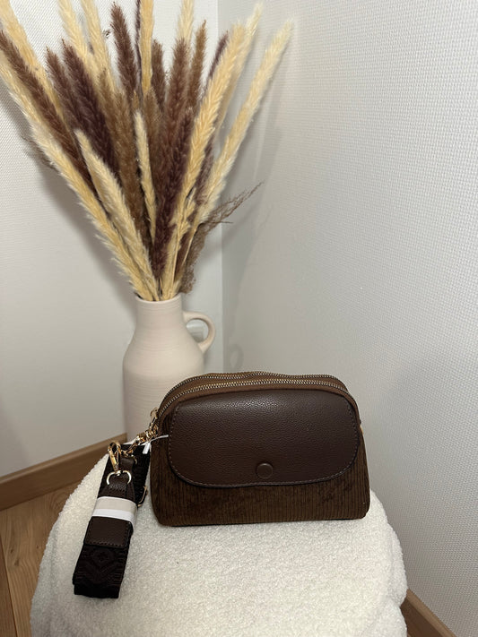 Sac velours marron