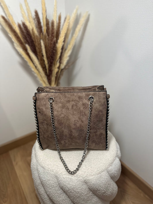 Sac à main taupe
