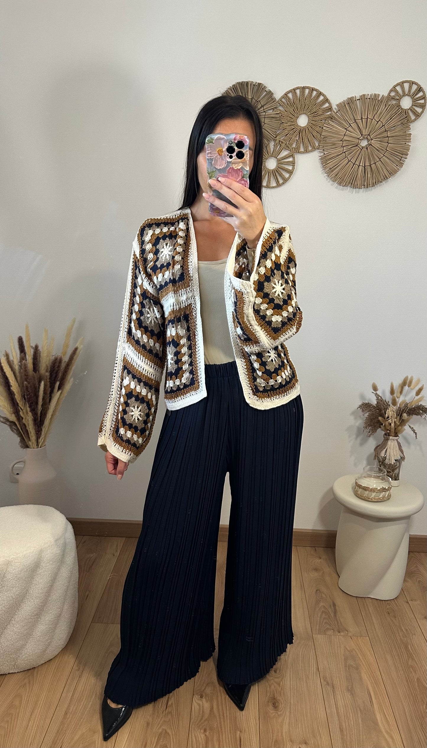 Gilet brodé Camel