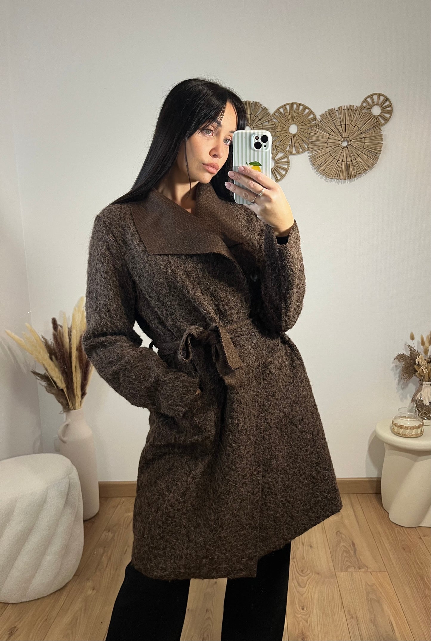 Manteau feutrine marron