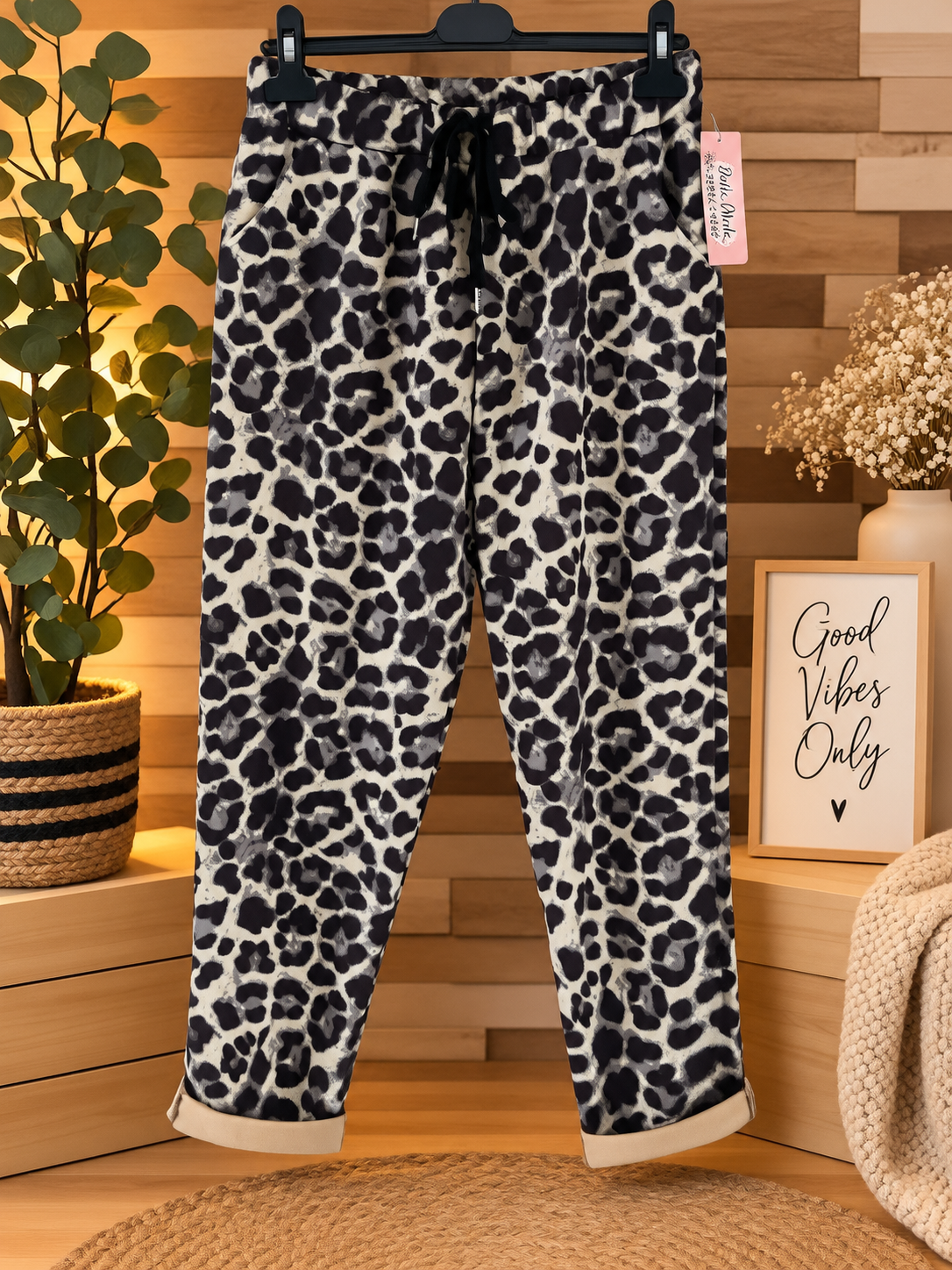 Pantalon léopard gris