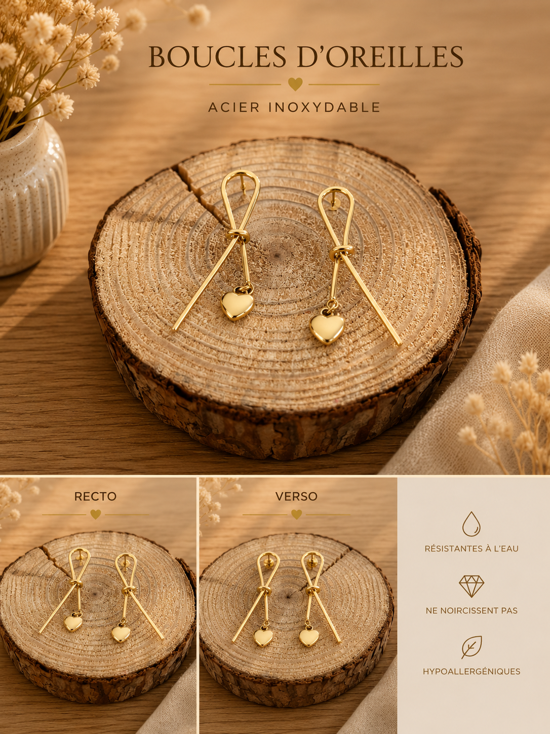Boucle d’oreille cœur