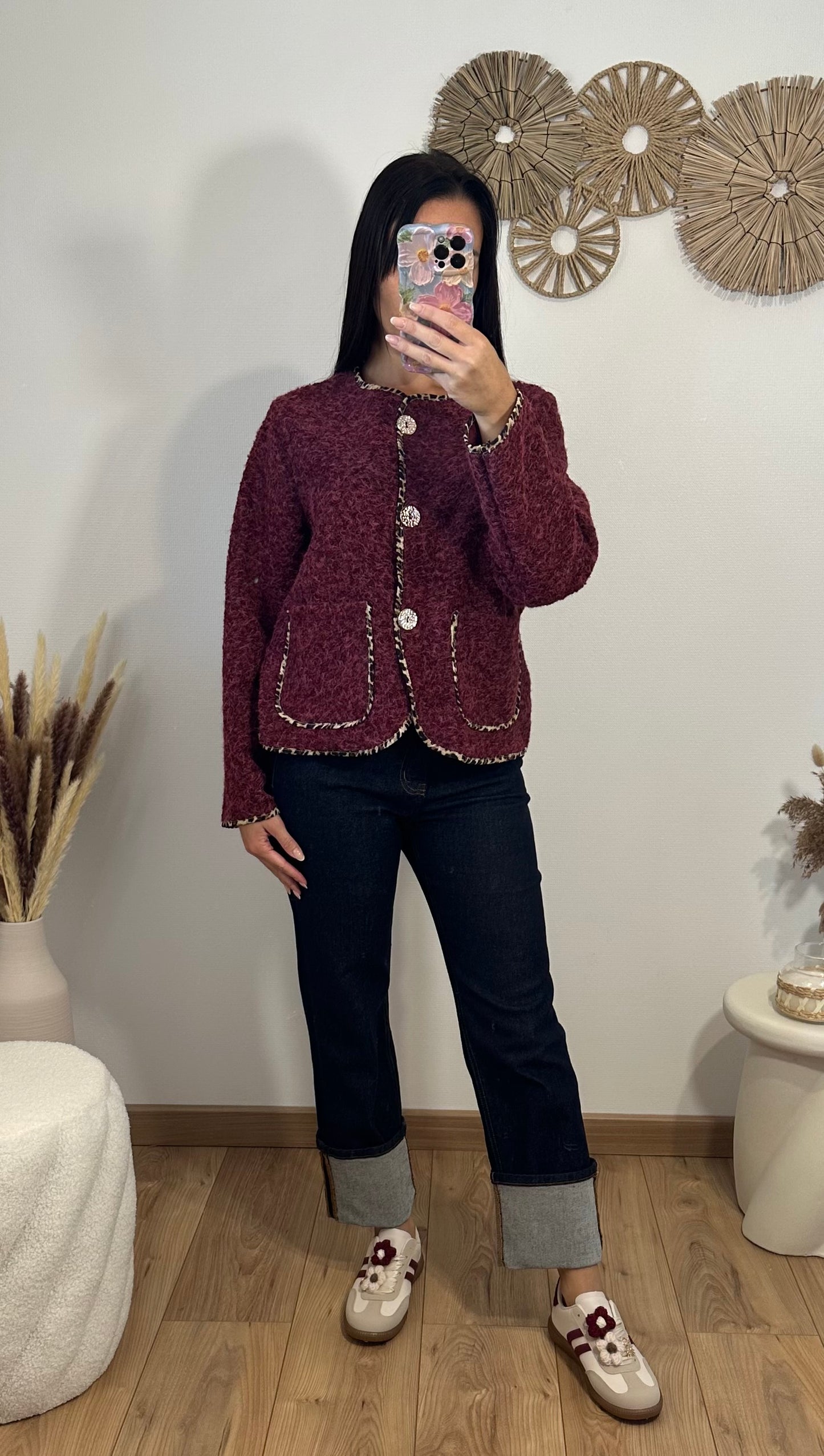 Veste feutrine bordeaux