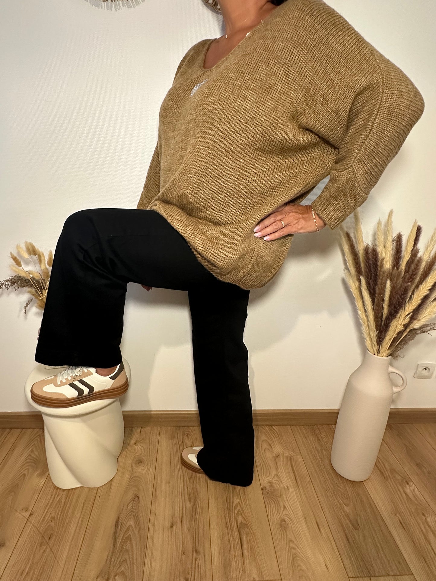 Pull cœur Camel