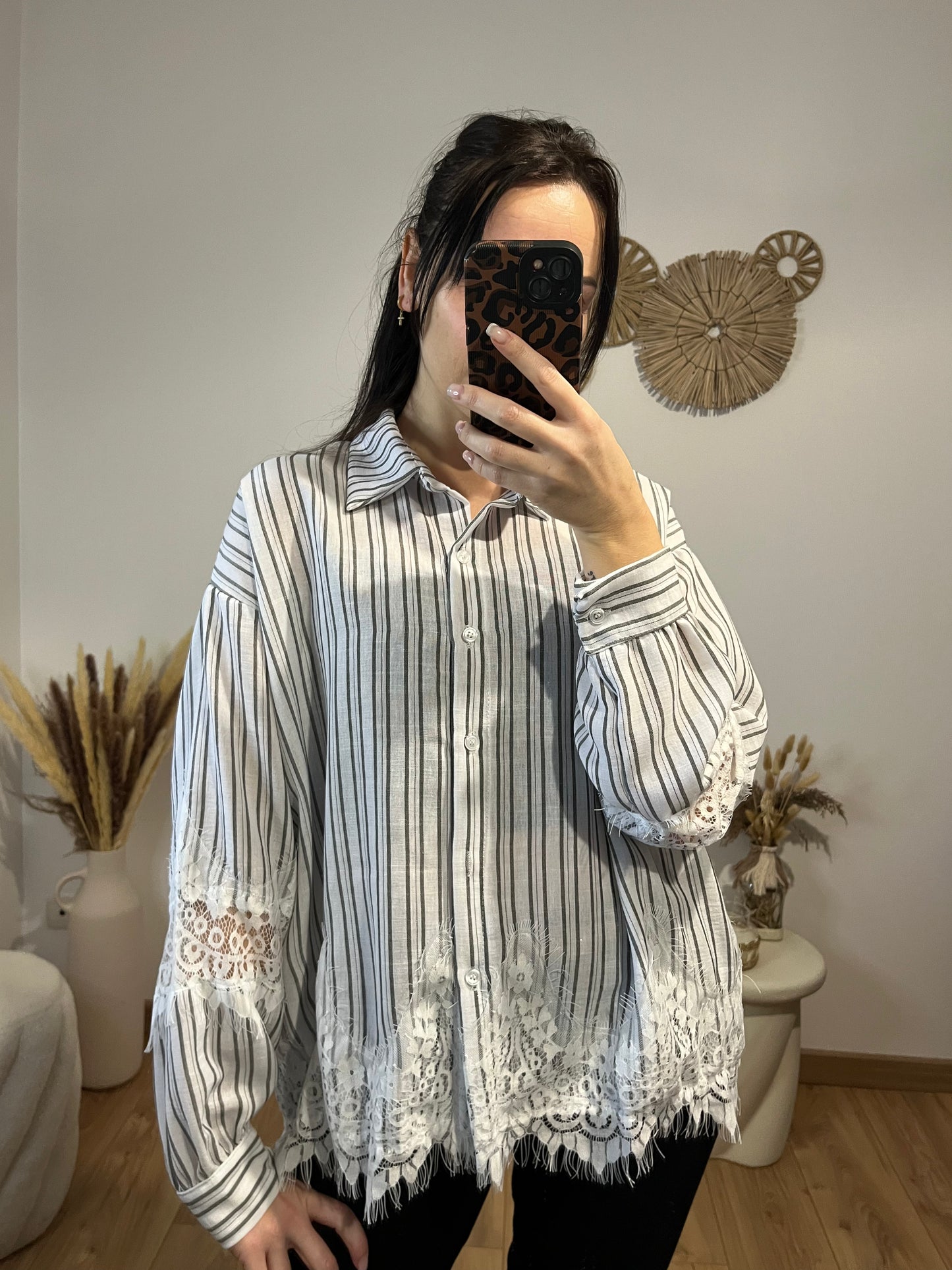 Chemise rayé kaki