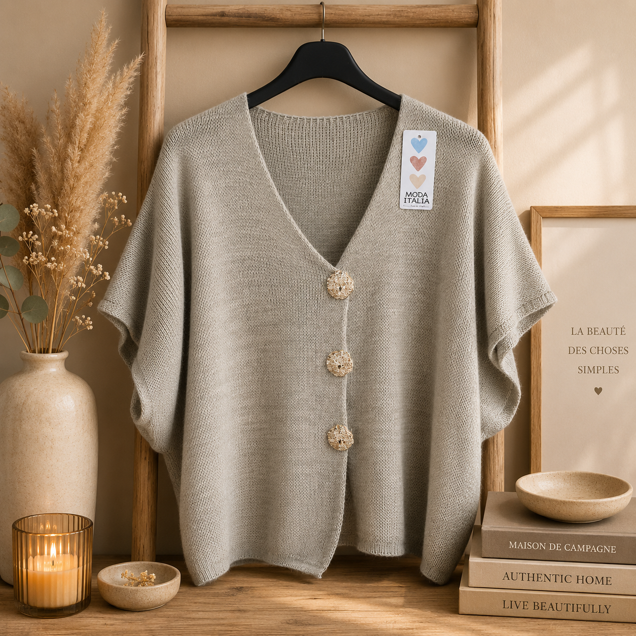 Pull sans manche taupe