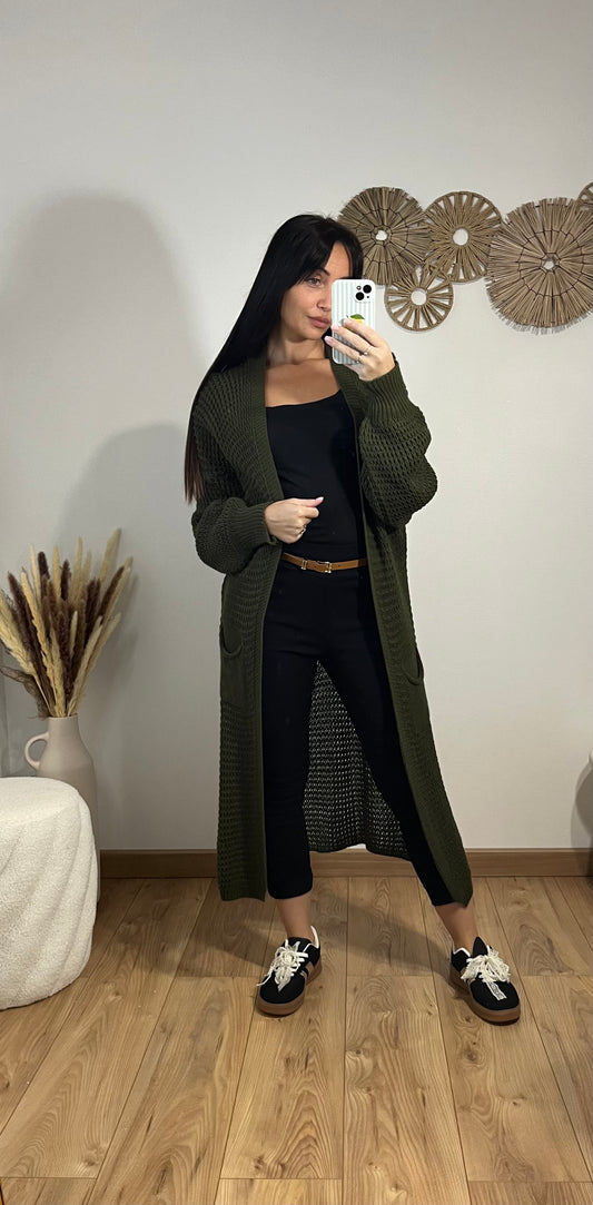 Gilet long kaki