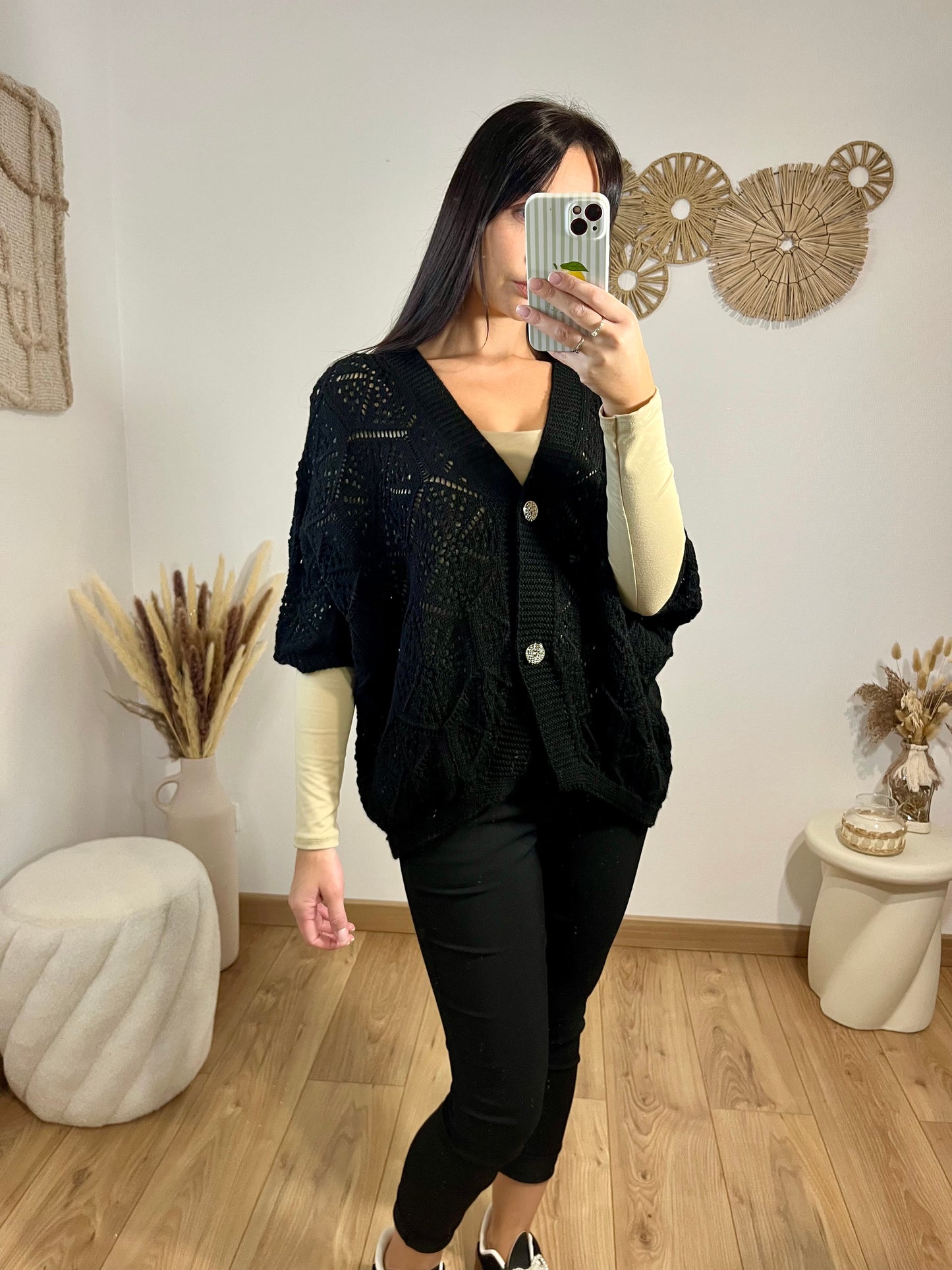 Gilet crochet noire