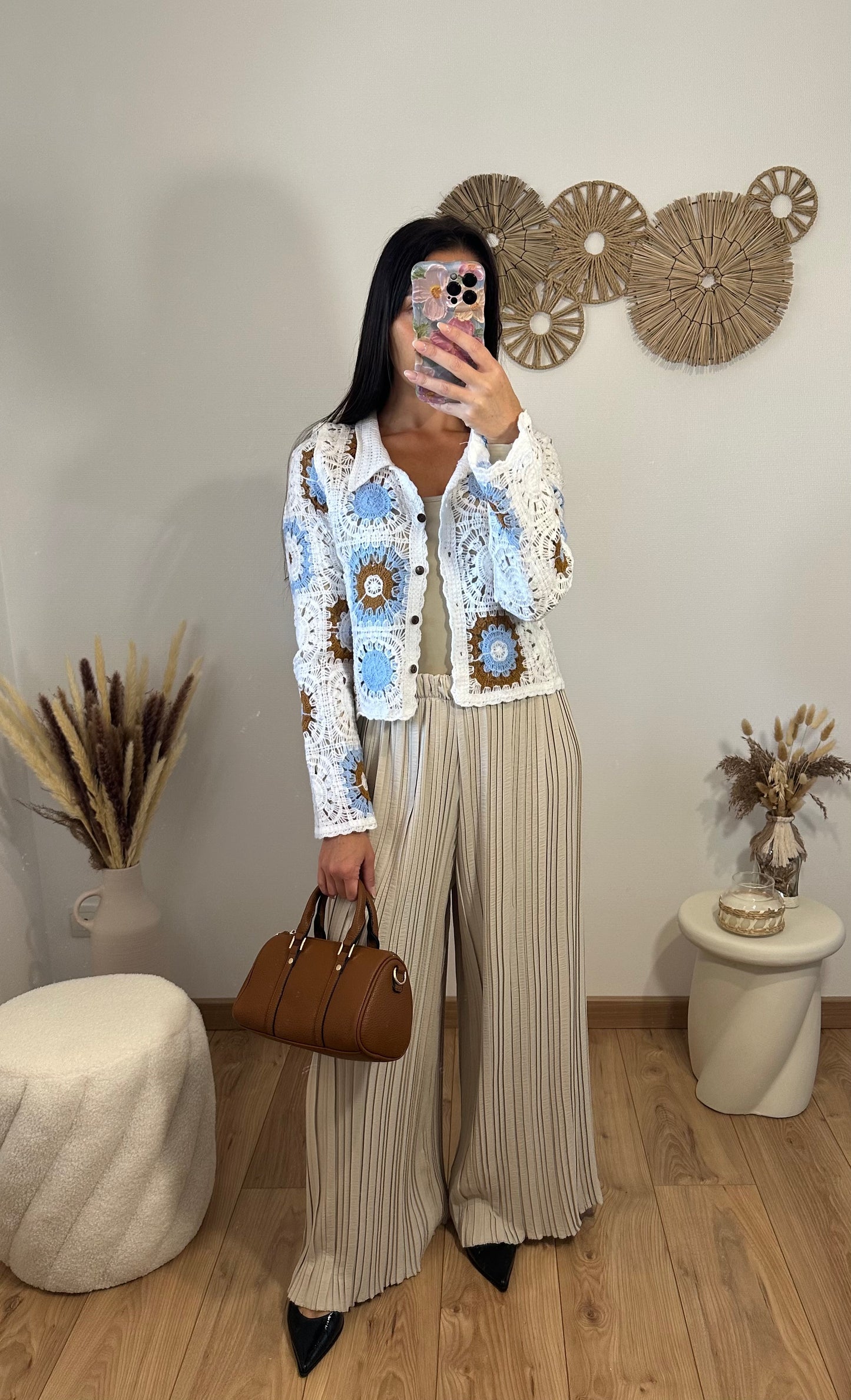 Gilet crochet ciel