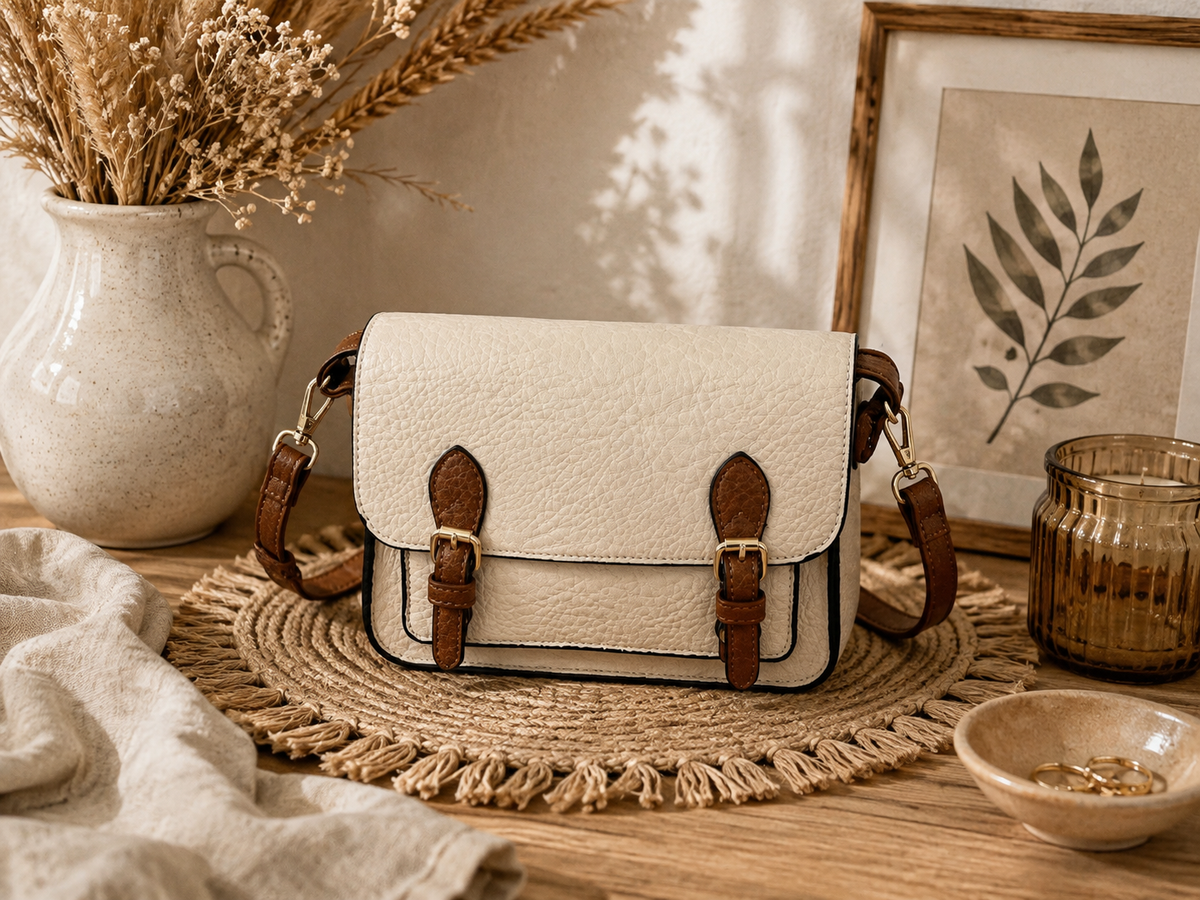 Sac à main beige et marron