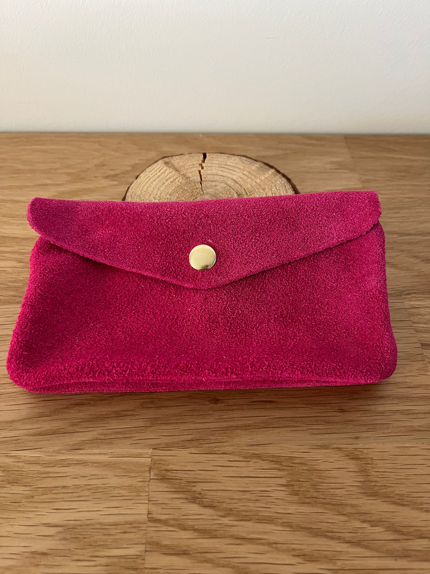 Porte monnaie cuir rose