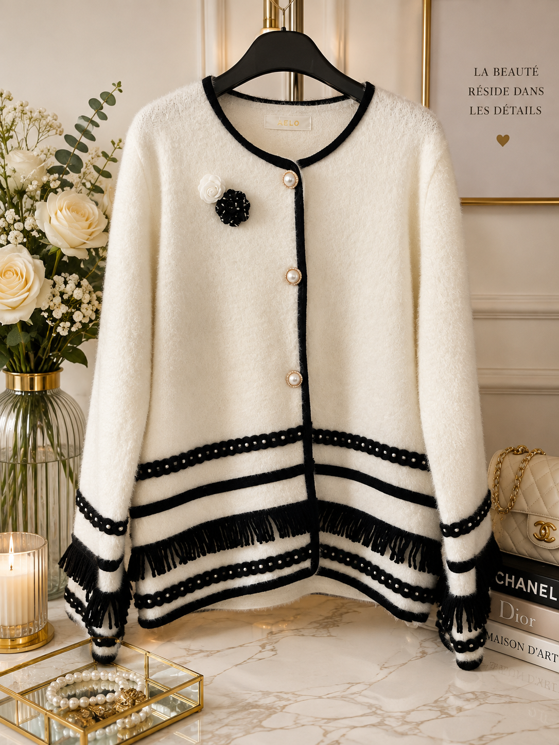 Gilet élégant écru