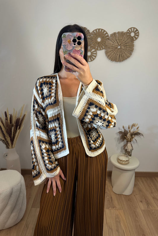 Gilet brodé Camel