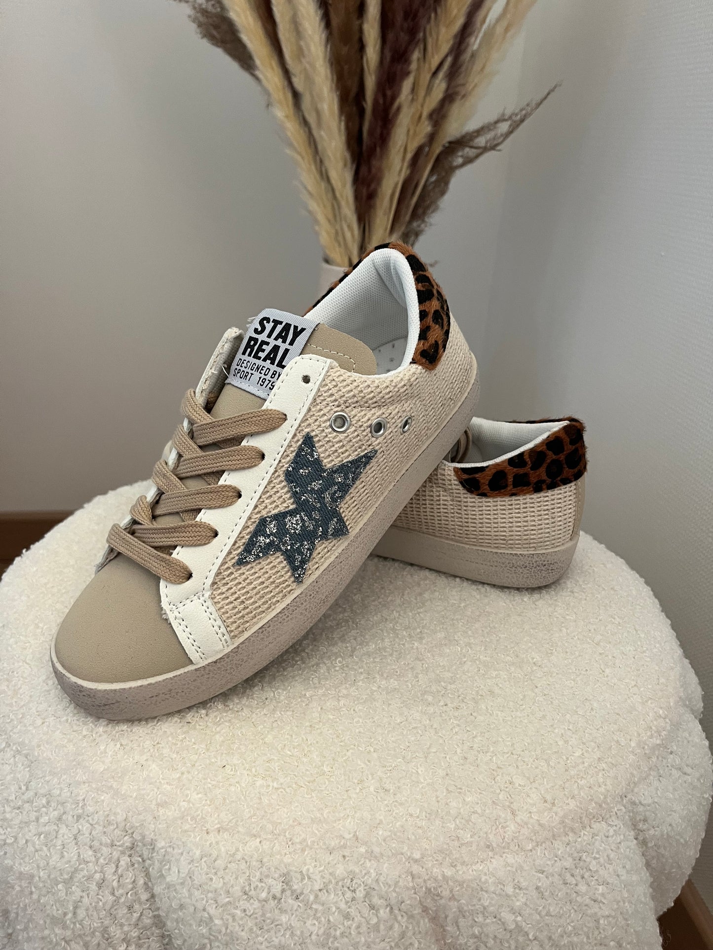 Basket léopard beige