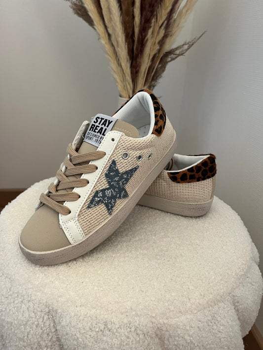 Basket léopard beige