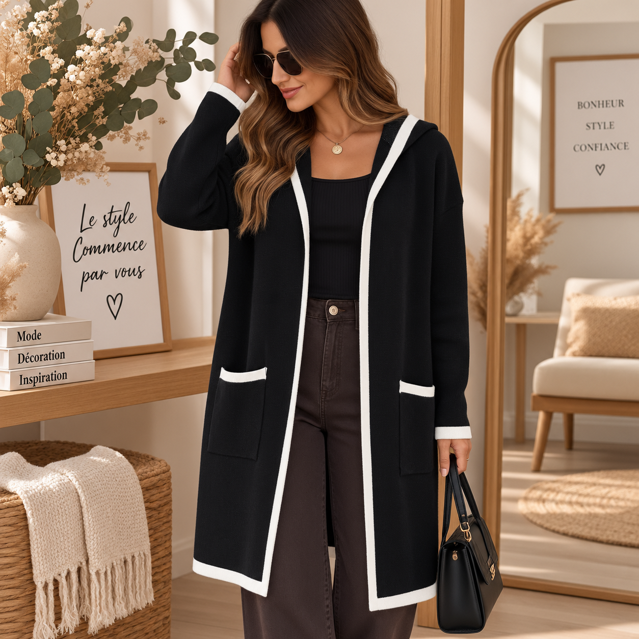 Veste à capuche noir